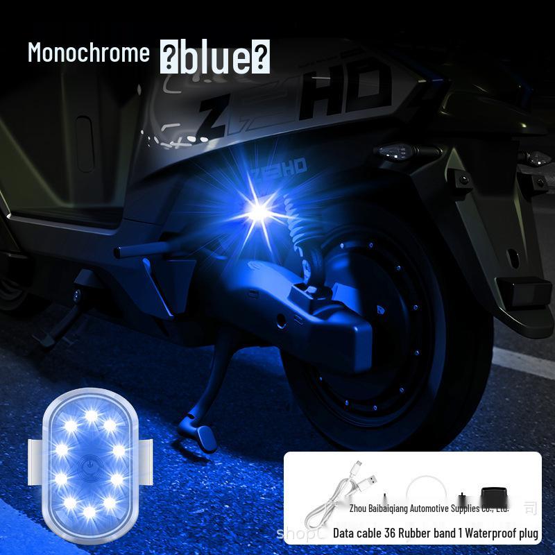 Electric Motorcycle with Touch Charging & Flashing Airplane Lights, Seven-Color Drone-Style Anti-Collision Warning