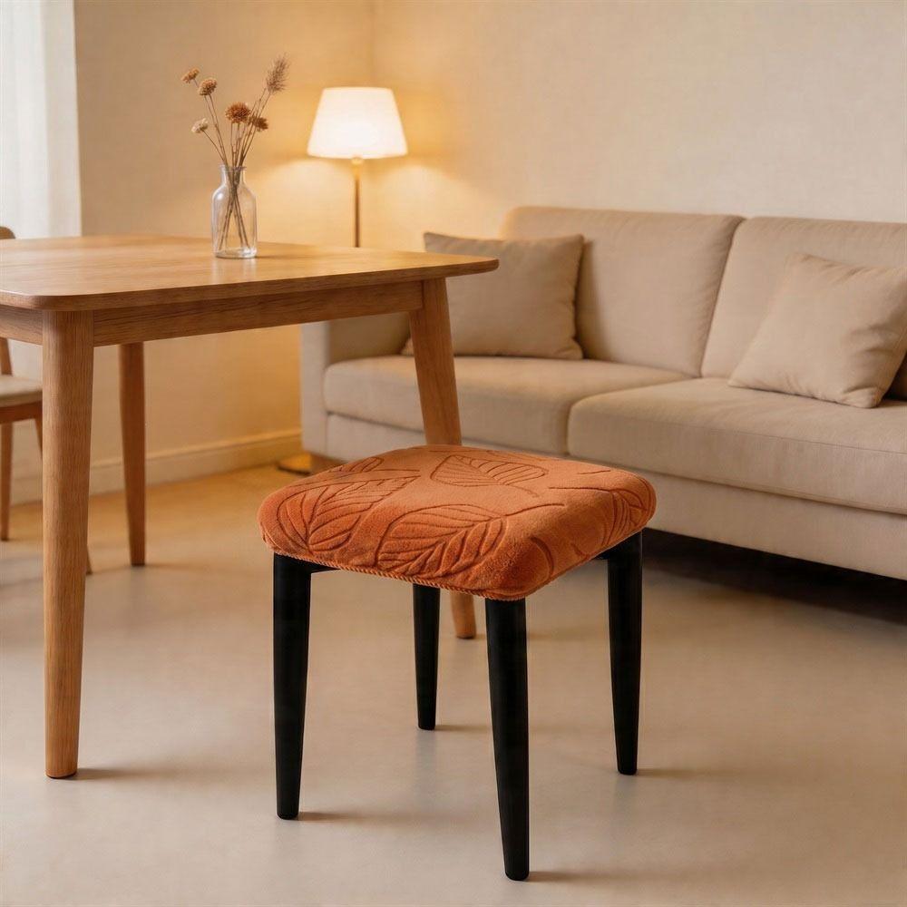 Solid Color Chair Seat Cover Leaf Stool Cover Universal Fiit Stool Case for Square Chairs