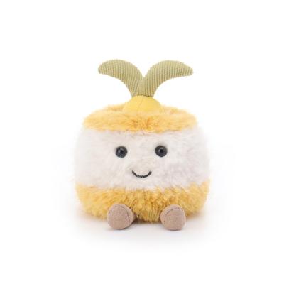 Aprikosen Lamm Leckerer Zitronenkuchen Plüschtier, Weich und Niedlich, Flauschiger und Leckerer Zitronenkuchen für Jungen und Mädchen, 11cm