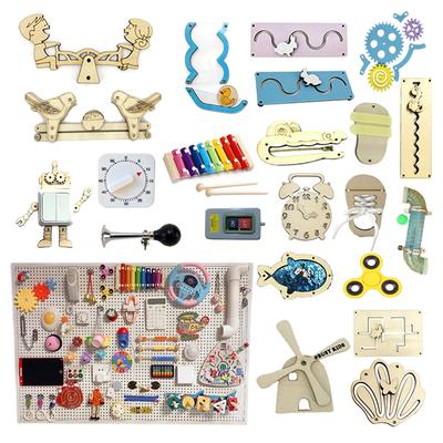 Kid Beschäftigt Bord Diy Accessoire Montessori Frühen Bildung Lehrmittel Zipper Schnürsenkel Holz Aktivität Busyboard Elemente Spielzeug