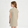 Girls Casual Dress Summer Linen Cotton Blend Short Sleeve Pockets Straight Cut Comfortable Lightweight Dress for Everyday Wear