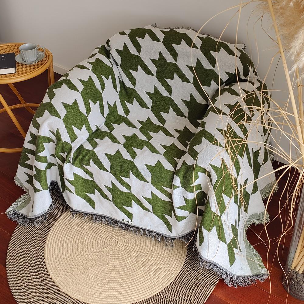 Vintage Farmhouse Sofa Throw Blanket American Style One Piece Couch Cover Chair Protector Cushion for Home