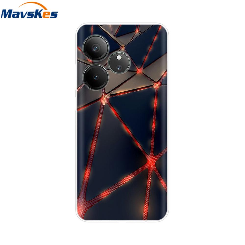 For Realme GT 6T Case Soft TPU Clear Painted Back Cover For Realme GT 6 Case GT6 6T Transparent Bumper RealmeGT6 Cute Protector