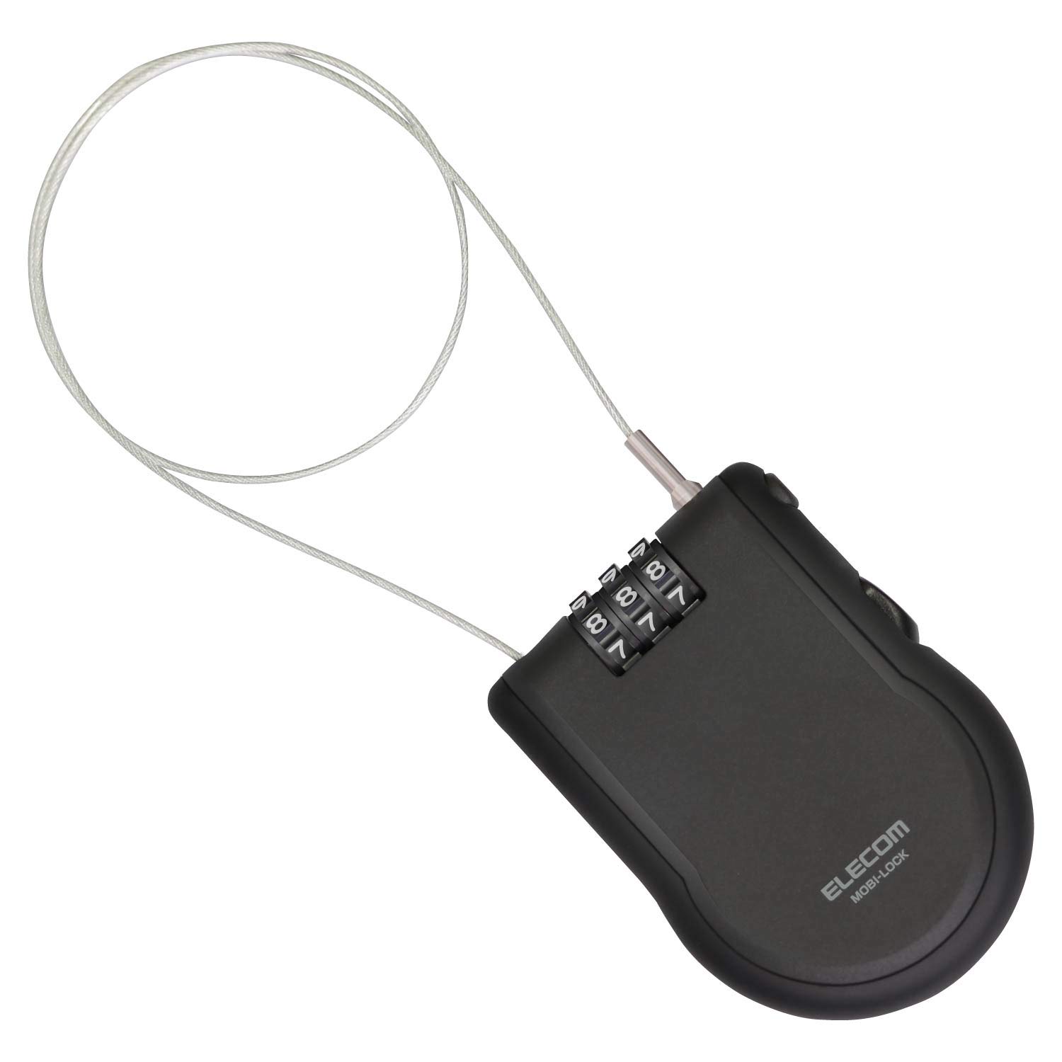 ELECOM Wire Dial Black Lock, Retractable, Lock, 1.2m, ESL-ECWR004BK