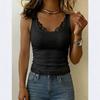 VEZFAA Camicette e camicie con colletto quadrato senza maniche, tinta unita, casual, estive e primaverili, da donna