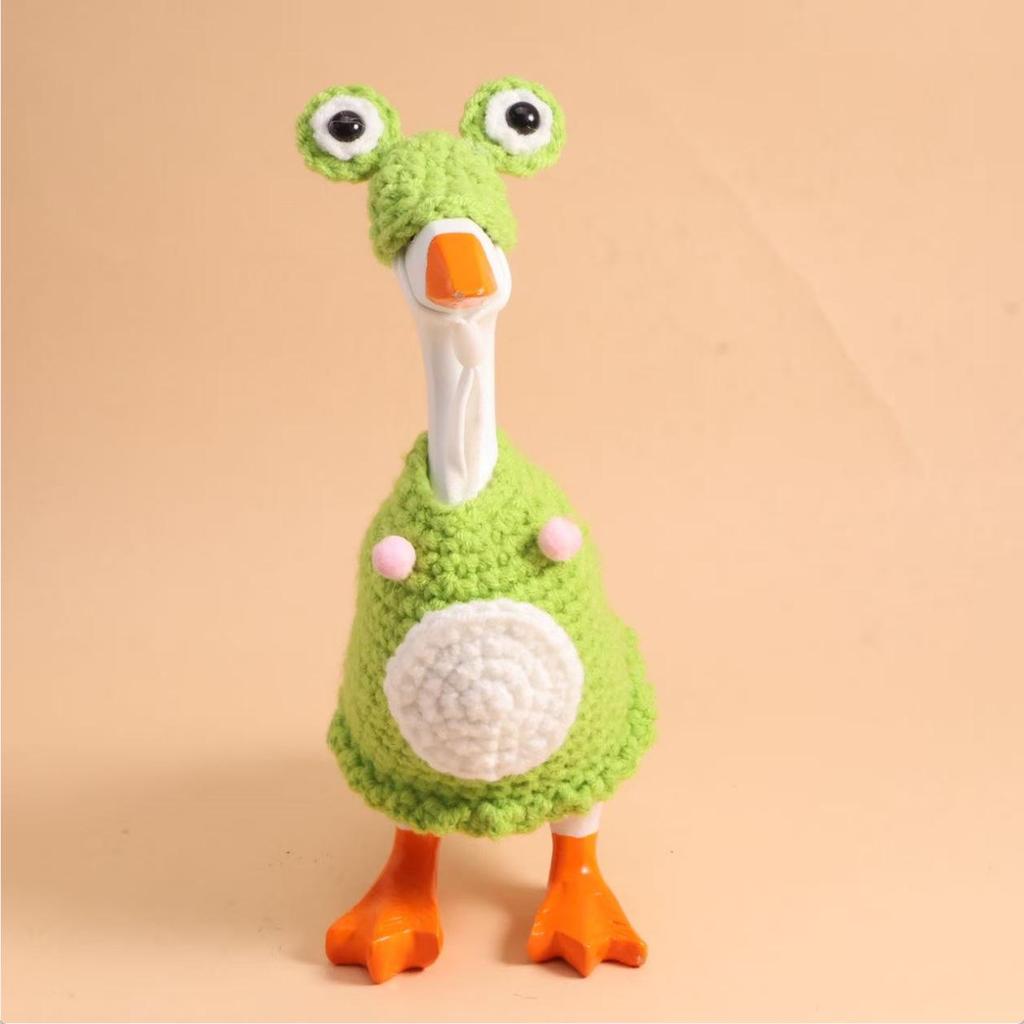 Valentine's Pearl Desktop Goose Set with Mini Knitted Hat & Adjustable Wings Clothing