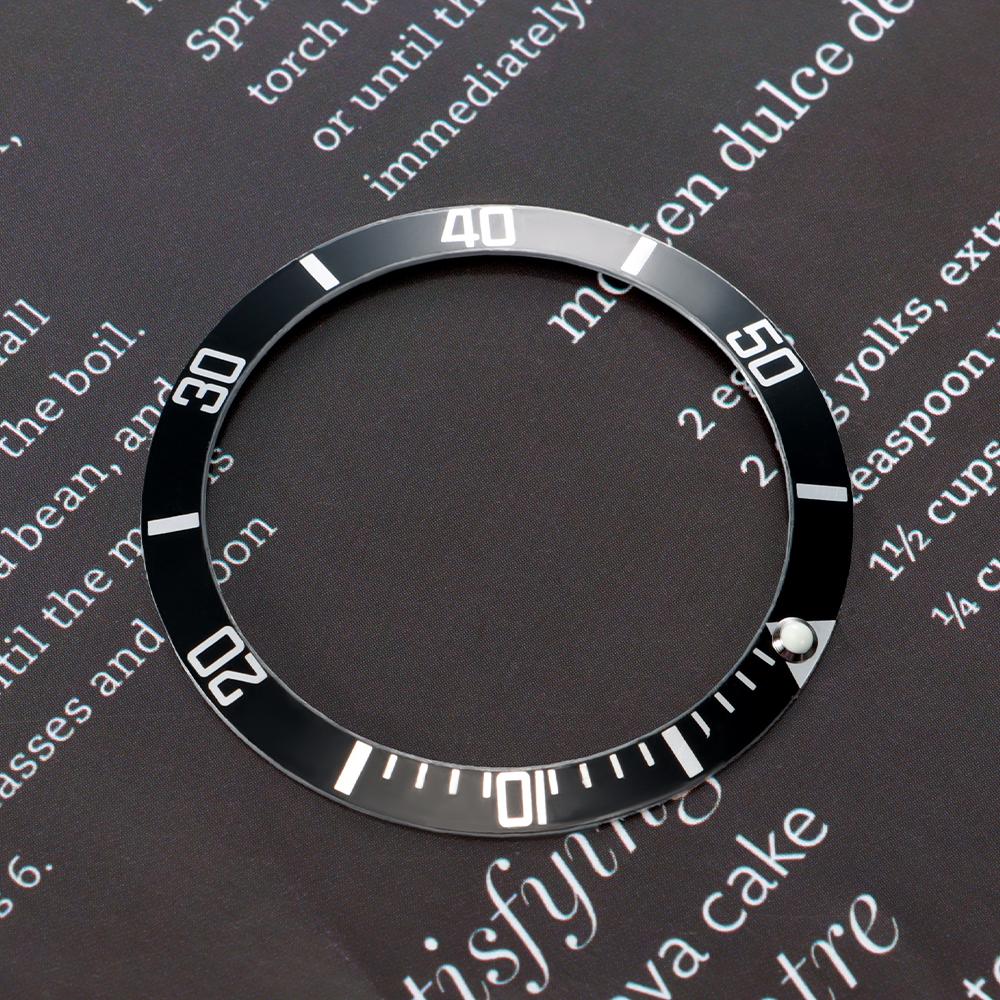 Ceramic Aluminum Watch Case 37mm Alloy Watch Bezel Insert Ring Slope for Rolex Water Ghost Diving Men Watch Accessories Parts