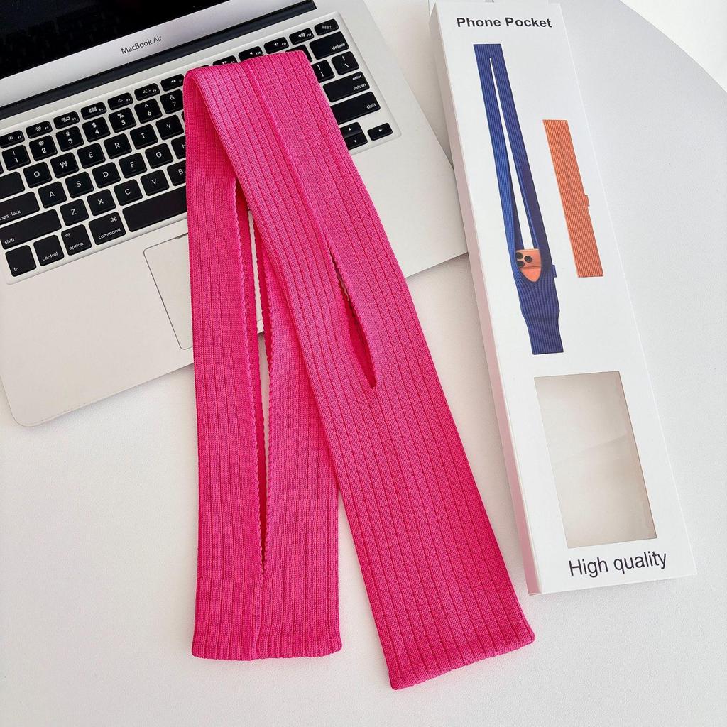 Stilvolle gestrickte Crossbody-Handtasche für Mobiltelefone – Multifunktionale Aufbewahrungstasche aus gewebtem Stoff