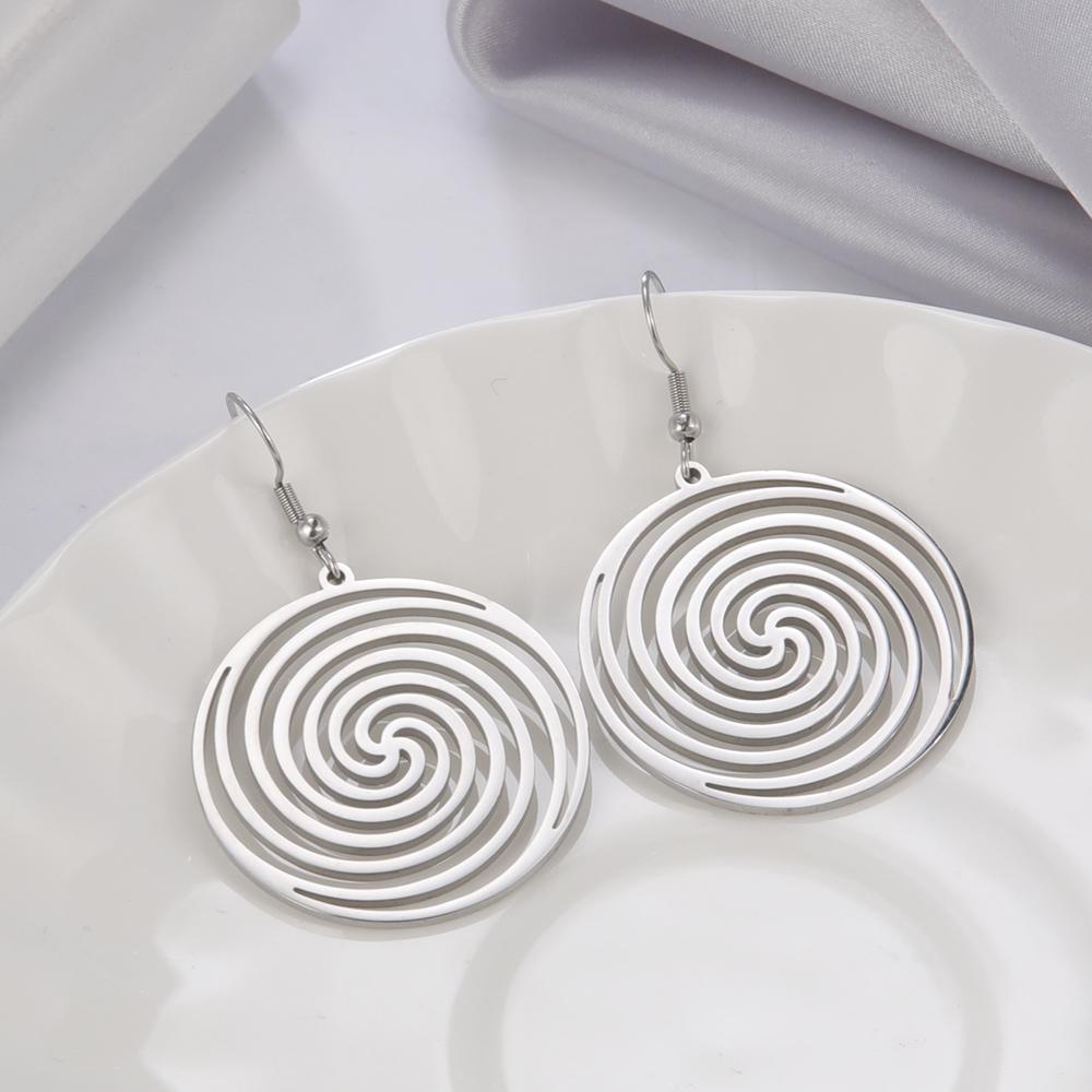 Dawapara Chokurei Yoga Women Earrings Cho Ku Rei Reiki Protection Healing Symbol Sacred Geometry Stainless Steel Drop Earrings