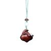 Sandalwood Zodiac Rabbit Phone Charm and Bag Pendant - Cute Cartoon Droopy-Eared Rabbit Accessory