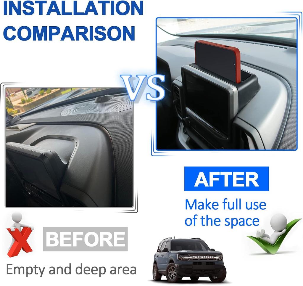 Xiaomi Dashboard Storage Organizer For Ford Bronco Sport 2021-2024 Car Dash Center Console Tray Cellphone Organizer Holder Container