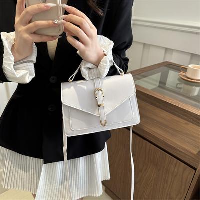 Personality Trend Korean Version Belt Women's Bag 2025 New Fashion Portable Messenger Bag Ins Solid Color Shoulder Small Square Bag