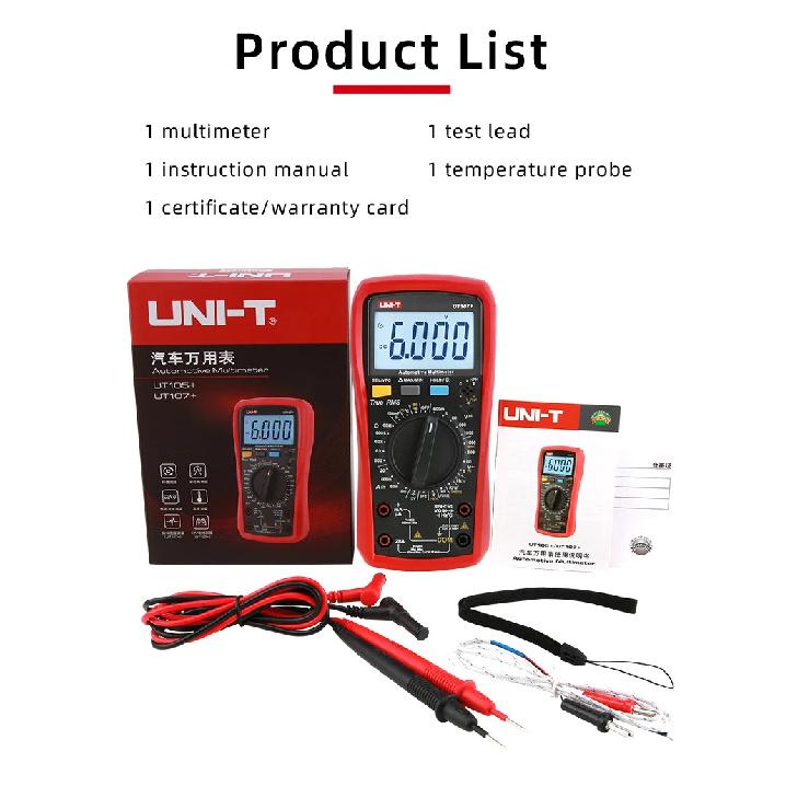 UNI-T Digital Multimeter UT105+ UT107+ True RMS VFC AC DC Temperature Frequency Duty Cycle Diode Triode Automotive Multimeter
