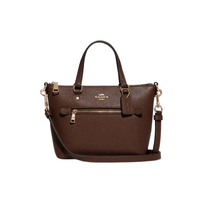 

Coach Gallery 20 Solid Color Zipper Closure Crossgrain Leather Tote Bag Women tote Deep-Saddle-Brown C9948-IMCWH Basic Set (Bag+Dust Bag)