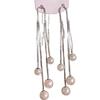 Face-showing thin pearl fringed long earrings, silver fringed pearl temperament versatile earrings