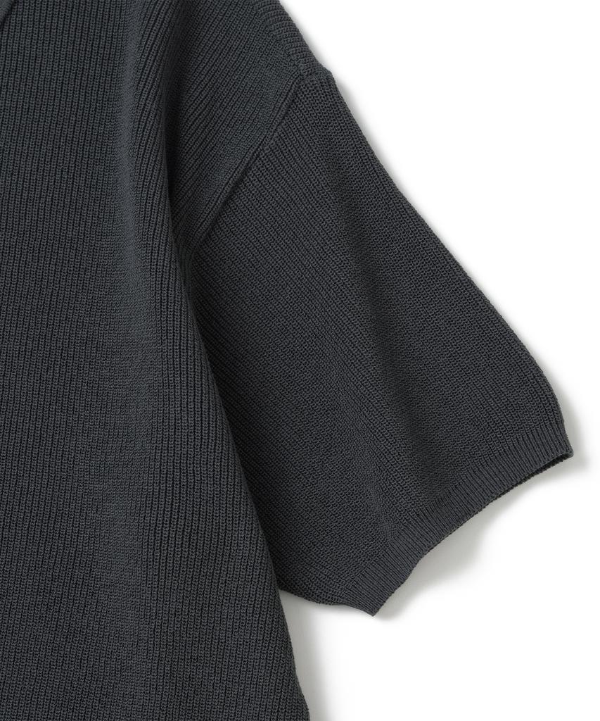 KNITTED Coolever Pk Crop Short Sleeve Knit Tee Charcoal