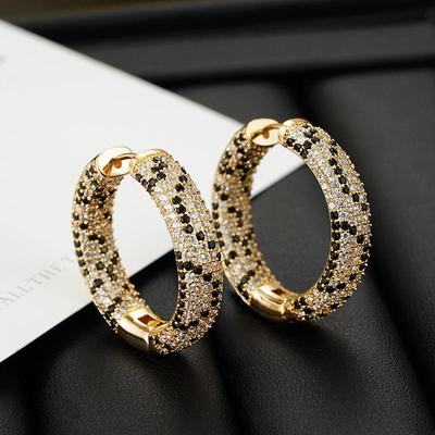 CMM Mode Luxus Quadrat Zirkon Schlange Streifen Großen Kreis Hoop Ohrringe Leopard Ohrring für Frauen Hochzeit Party Exquisite Schmuck Geschenk