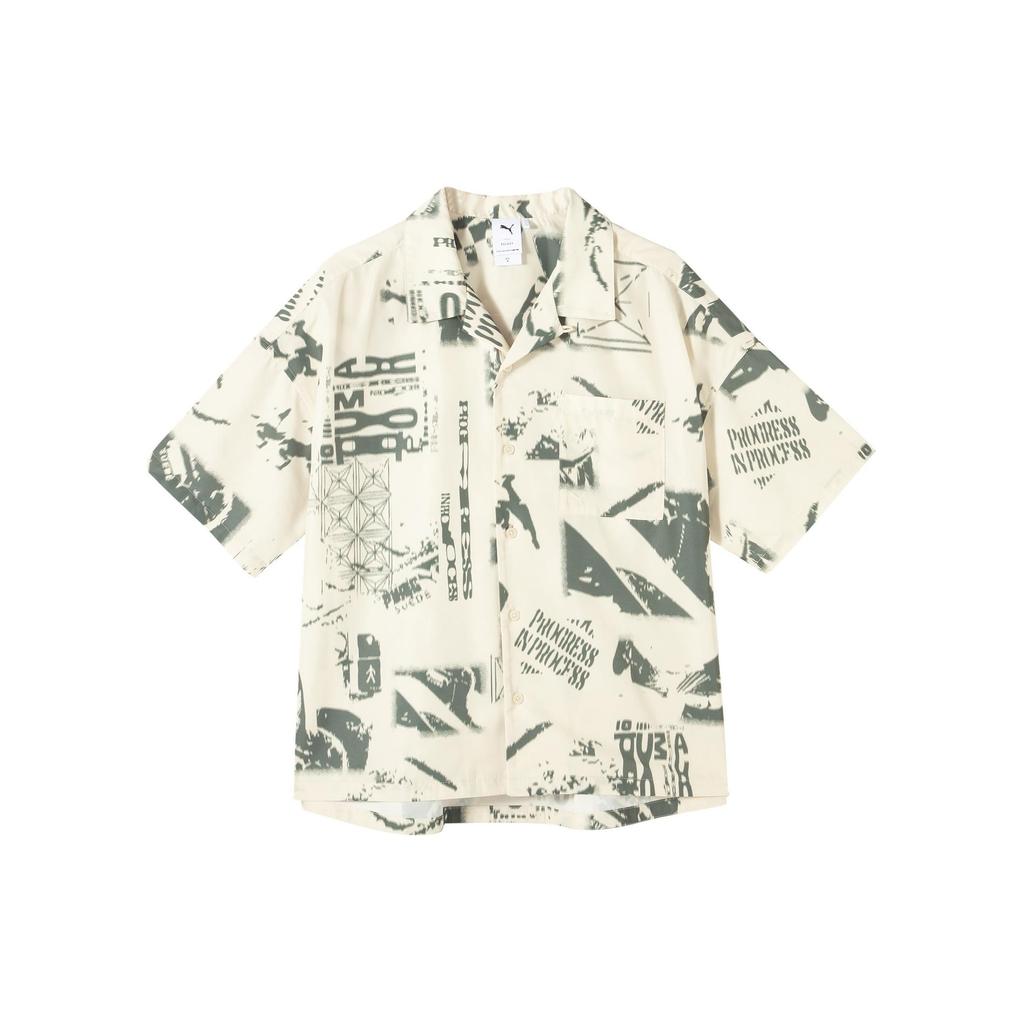 New PUMA SS24 D AOPSHORTSLEEVE Shirt Unisex Snow 627749-87