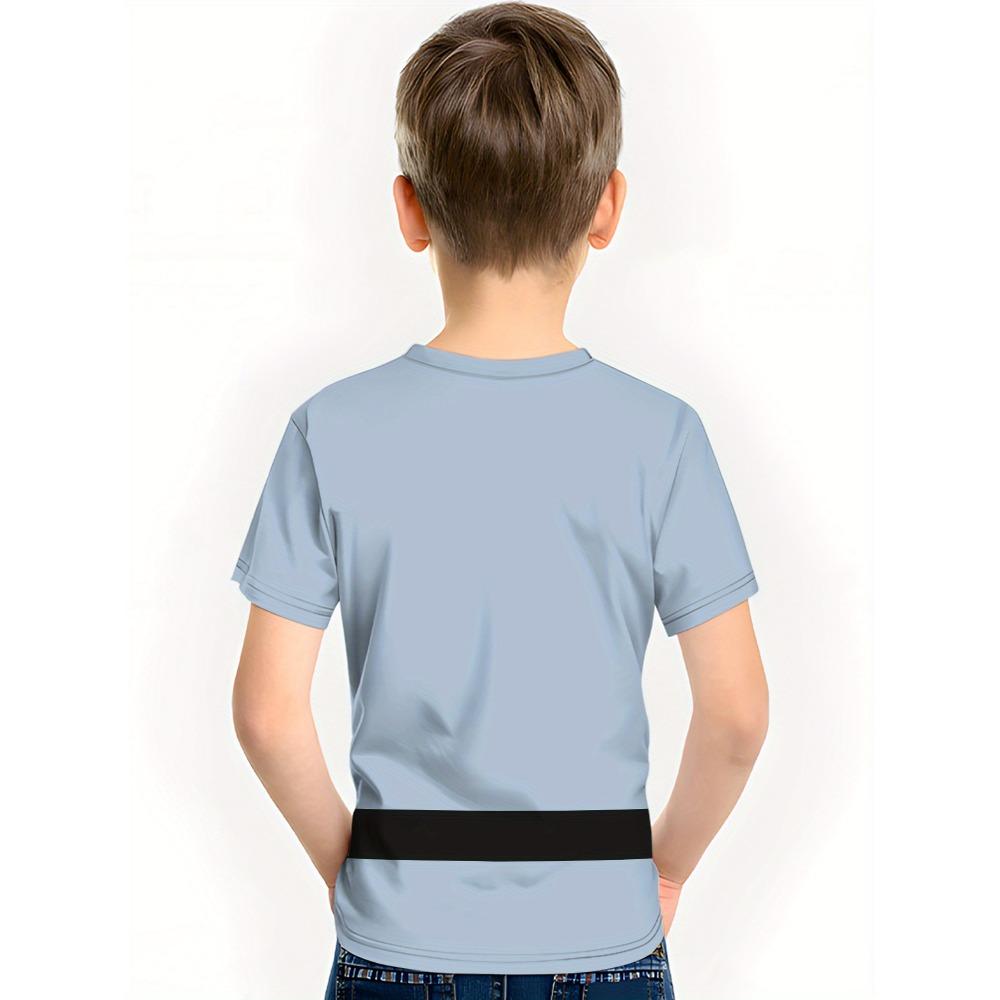 Boys and Girls Round Neck T-shirts, Boys Casual Short-sleeved T-shirts, Fun Cartoon Prints - Soft,