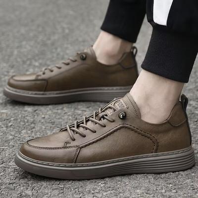 2026 Spring Men's Genuine Leather Shoes High Quality Black Soft Sole Flat Casual Shoes Outdoor Oxford Shoes Mens Sports Shoe Men