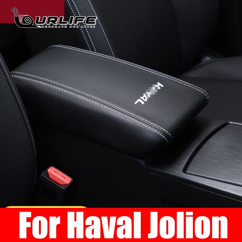 Car Armrest Cover Center Control Armrest Box Microfiber PU Leather Interior Parts For Haval Jolion  2022 2023