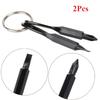 2pcs Portable Phillips Screwdriver Keyring Set - Multifunctional Mini Pocket Repair Tool Gadget for Camping Accessories