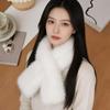 Plush Cross Scarf Thickened Neck Collar Elegant Imitation Fox Fur Scarf  Outdoor
