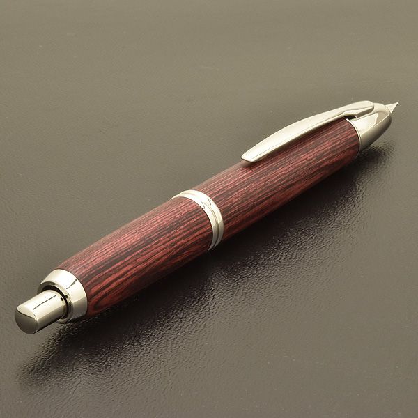 Pilot Wood Axis CAPLESS Fountain Pen Deep Red Medium Nib FC-25SK-DR-M