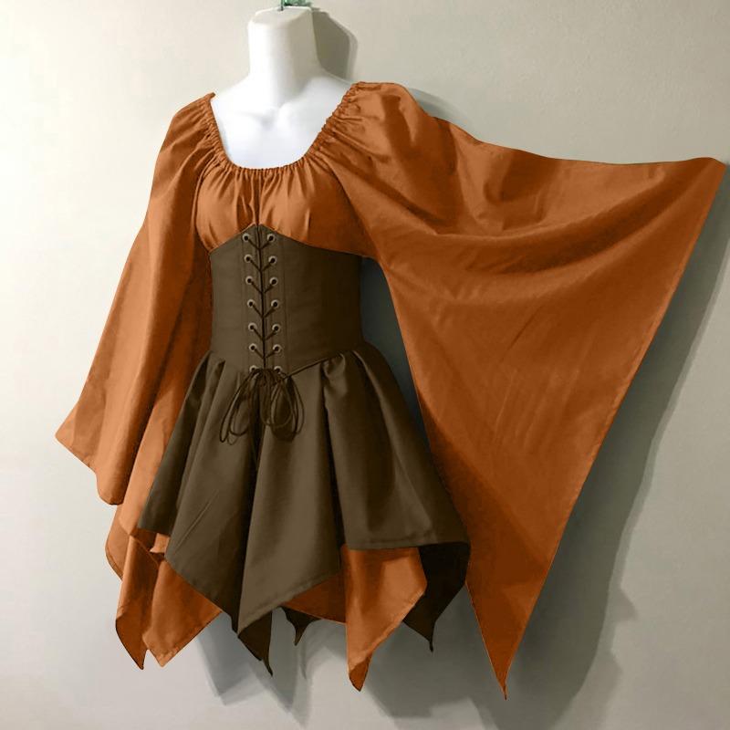 New long-sleeved women's Renaissance medieval dress