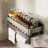 No-Drill Wall-Mounted Kitchen Shelf & Spice Rack