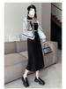 Women's 2025 Autumn Wool High-Waisted Mid-Length Pencil Skirt with Slit