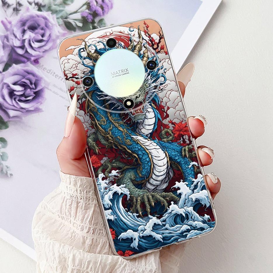 Für Honor Magic6 Lite Hülle HonorX9B ALI-NX1 Coole Drachenbemalte Abdeckung Weiche Silikonhülle Für Honor X9B Magic 6 Lite Fundas Coque