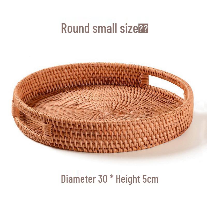 Vietnamese Rattan Woven Tray - Japanese Nordic Style Coffee Table Storage & Fruit Plate