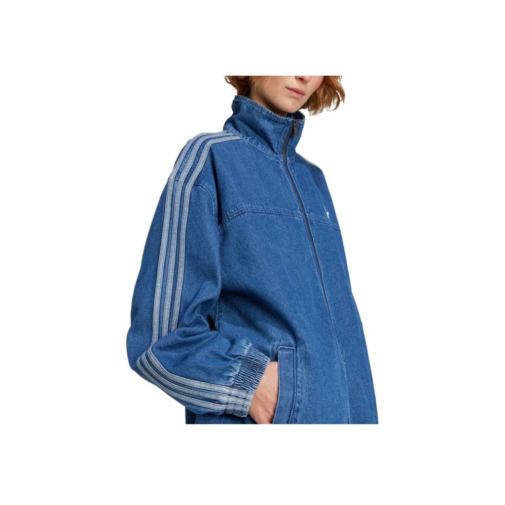 Adidas Originals Adicolor Denim Adilenium 3-Stripes Track Top Comfortable Fashion Trendy Simple Sports Denim Jacket Women Tops JY2896
