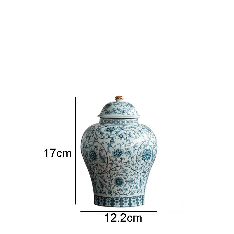 Enamel Color Ginger jar Vintage Ceramic Jars Blue and White Porcelain Tea Caddy Classical Storage Tank Cosmetic Containers