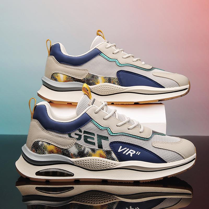 2025 New Men's Mesh Sneakers, Four-season Trendy Shoes, Casual Dad Shoes, Korean Version of Student Durable Running Shoes