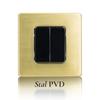 Double Black Staircase Light Switch Brushed Steel Pvd Brass