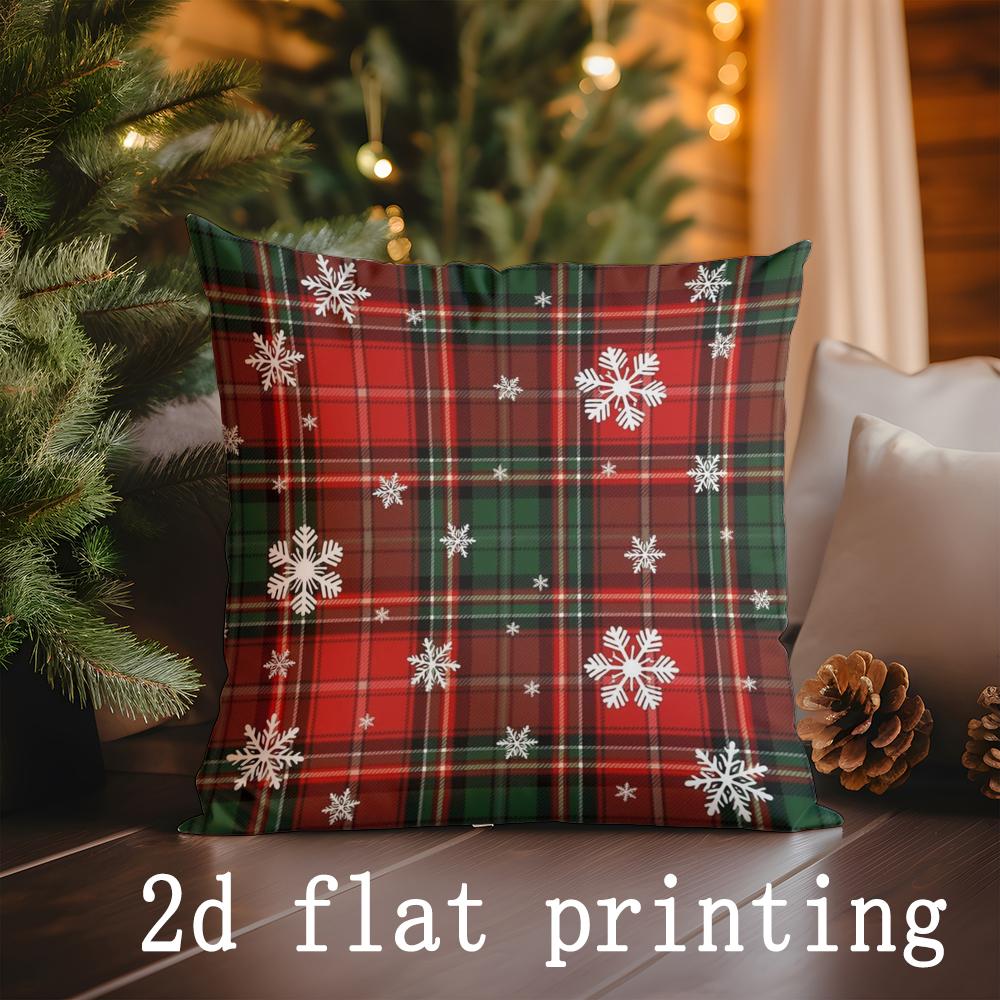 Weihnachts-Plaid &; Schneeflocken Kissen Geeignet für Sofa Schlafzimmer Auto Kissenbezug Kissen Rechteckiges Rückenkissen