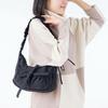 [Barcos Blue] Nylon Gathered Ribbon Handbag, Stylish Sweet and Spicy Mix Design, Women's, Black