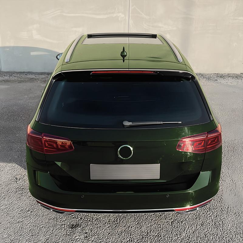 For VW Volkswagen Passat B8 Variant 2015-2025 High Quality ABS Rline Style Car Roof Wing Spoiler Glossy Black Carbon Fiber Look