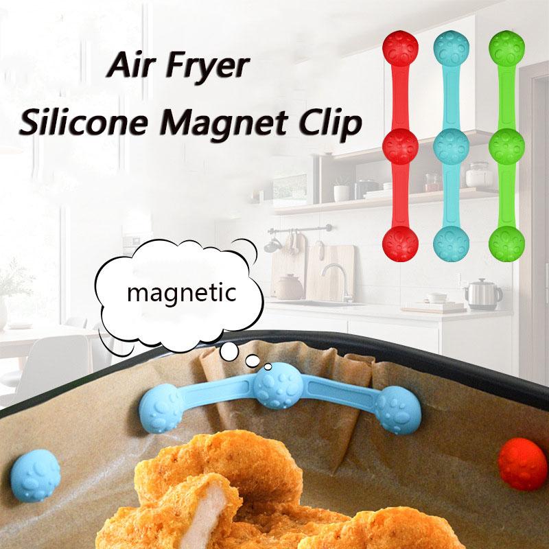 Air Fryer Magnet Buckle Universal Silicone Magnet Clip High Temperature Resistant Fixing Tools for Holding Down Air Fryer Paper