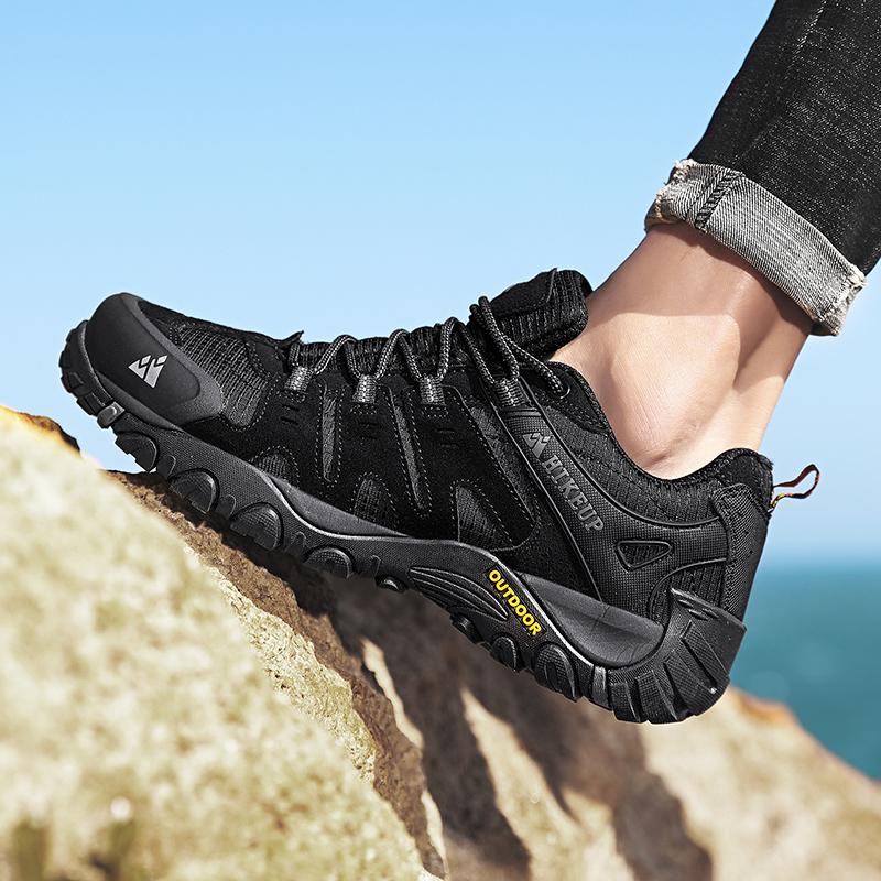 Men's Hiking Shoes Mountain Trekking Outdoor Shoes Wear-resistant Men Walking Suede Leather High Quality Fashion Sneakers
