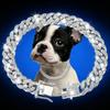 Elegante Collar de Aleación para Mascotas con Acentos de Pedrería Cadena Cubana de 13 mm Gatos Perros