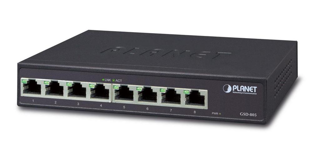 Planet 8 Porte 1000Base-T Desktop, Gsd-805