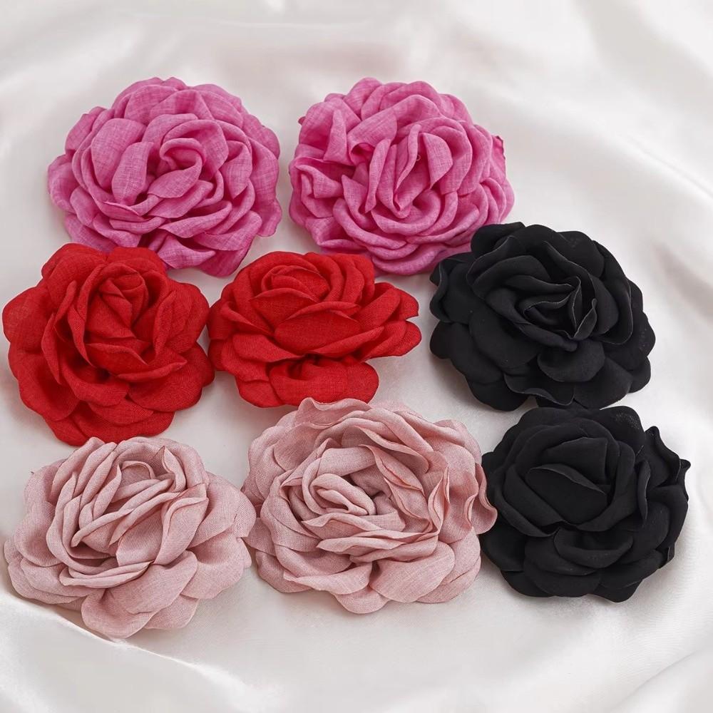 1 Pair Fabric Statement Pierced Earrings Large Simulation Petals Earrings  Women Jewelry