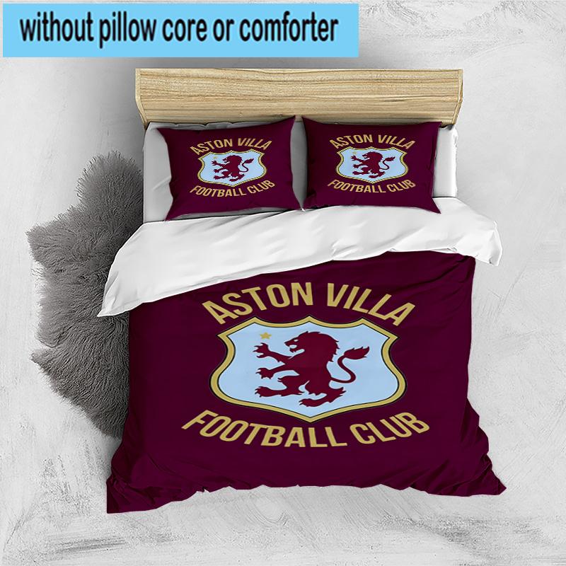 Set Biancheria da Letto Stampato Aston Villa Football Club 3 Pezzi Copripiumino Chiusura Include 1 Copripiumino e 2 Federe Set Biancheria da Letto Arredamento Casa Regali