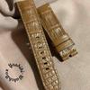 Used Cro-2146 Crocodile Watch Strap Coffee Brown (lug Width 22 Mm - Buckle Width 20 Mm)
