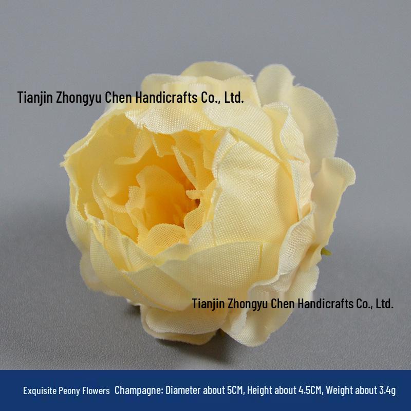 Champagne Silk Imitation Flowers for Hairpins, Hanfu Headdresses, Souvenirs, and Performance Accessories.