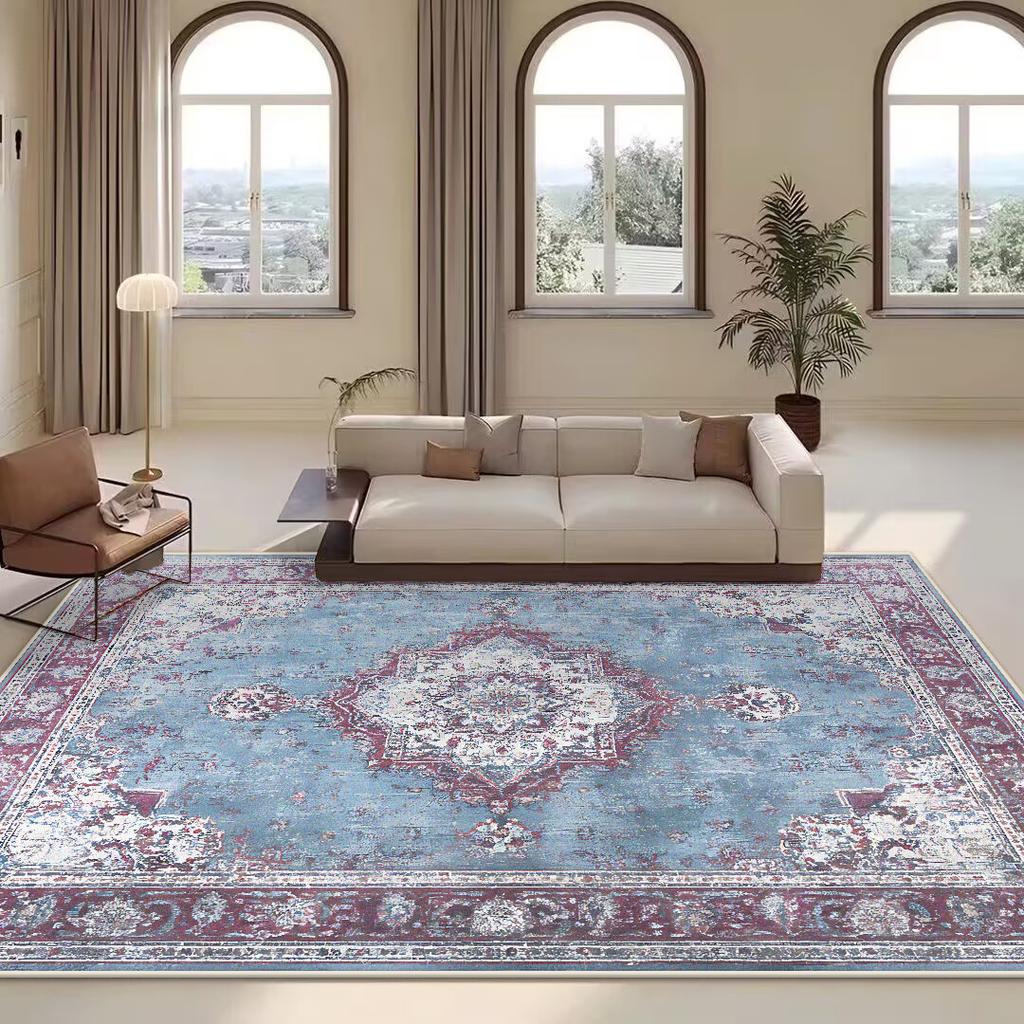 Vintage Persian High-end Carpet Living Room Sofa Washable Rug Home Luxury Decoration Large Bedroom Rug Non-slip Coffee Table Mat