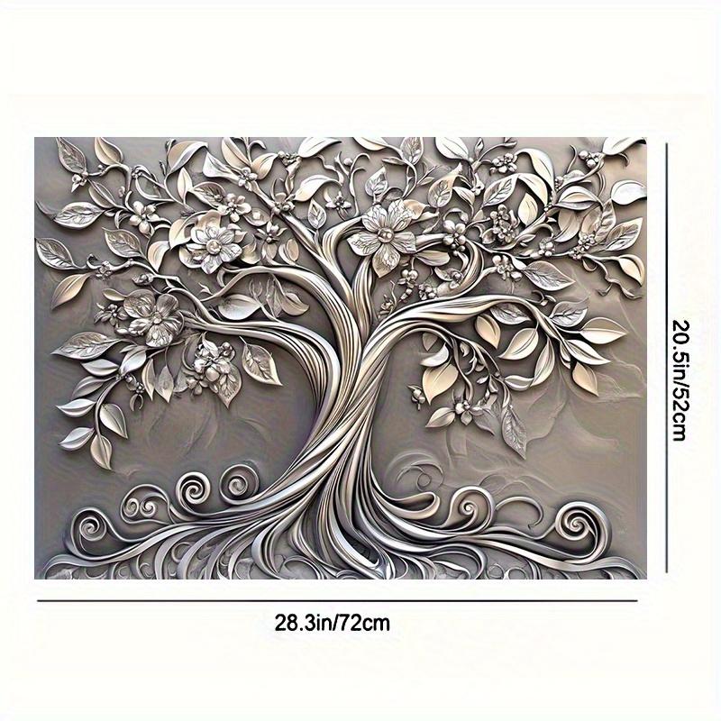 1pc Stove Top Protector, Stylish Silver Tree Design with Exquisite Flower Fashionable Heat Resistant Non-slip Perfect for Any Kitchen